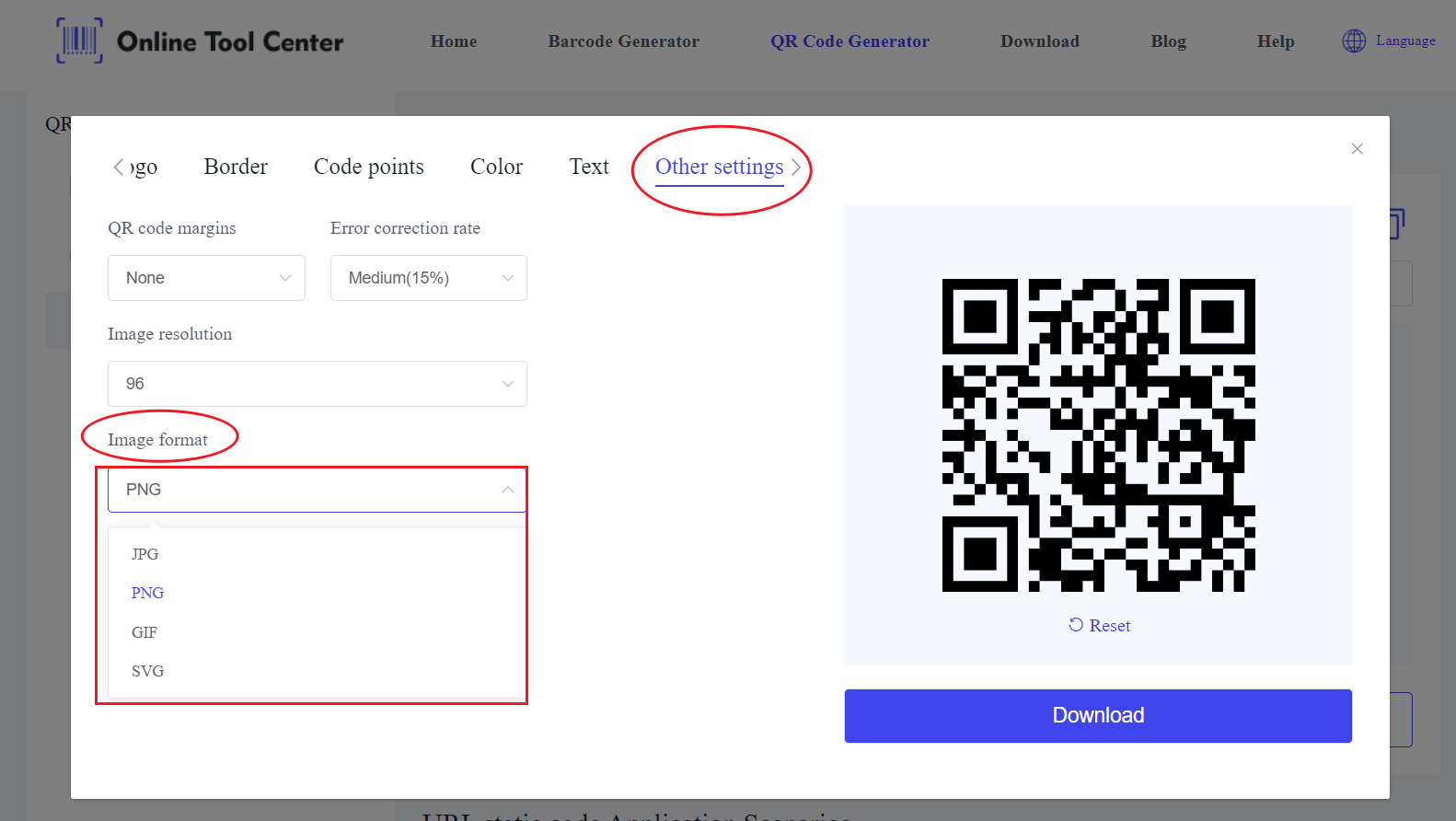 Генератар кода QR падтрымлівае некалькі фарматаў.png