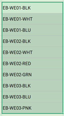 капіраваць дадзеныя Excel