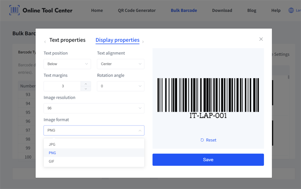 Adjust barcode settings Рэгулюйце налады штрых-кода
