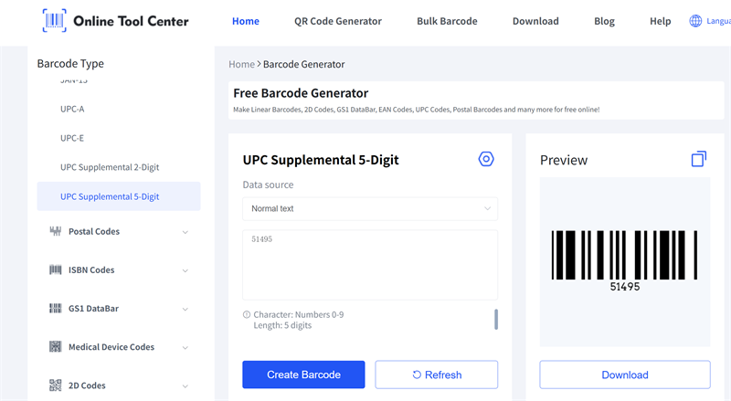 ERATE UPC дадатковыя 5 лічбаў