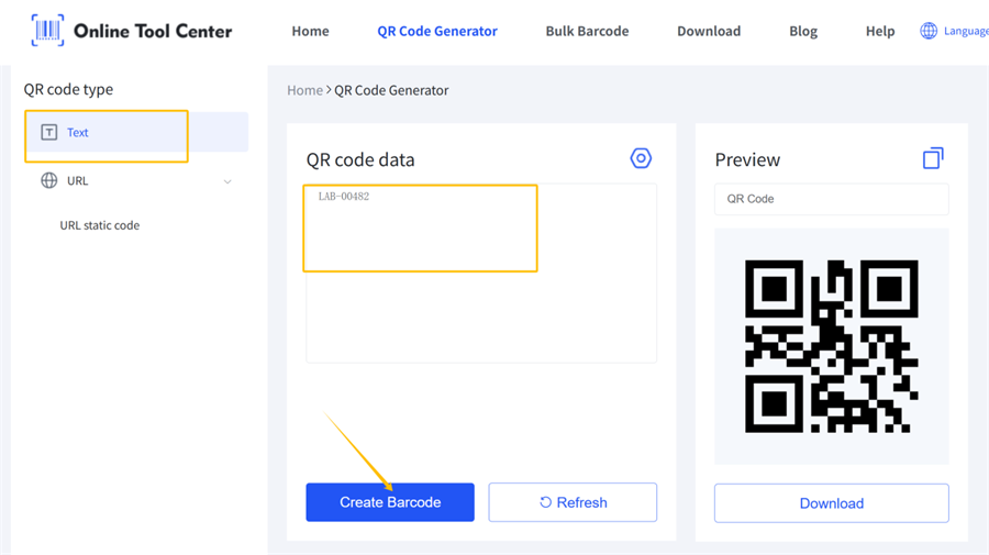 Пераўтварыць тэкст у QR-код