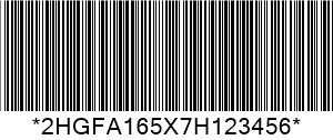 Код 39 VIN Barcode