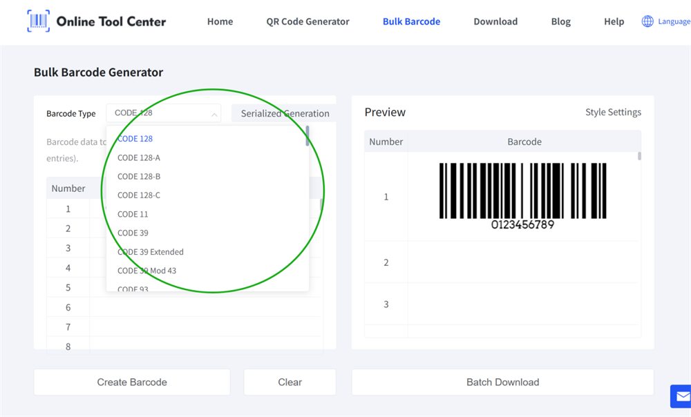 bulk barcode generator генератар штрых-кодаў