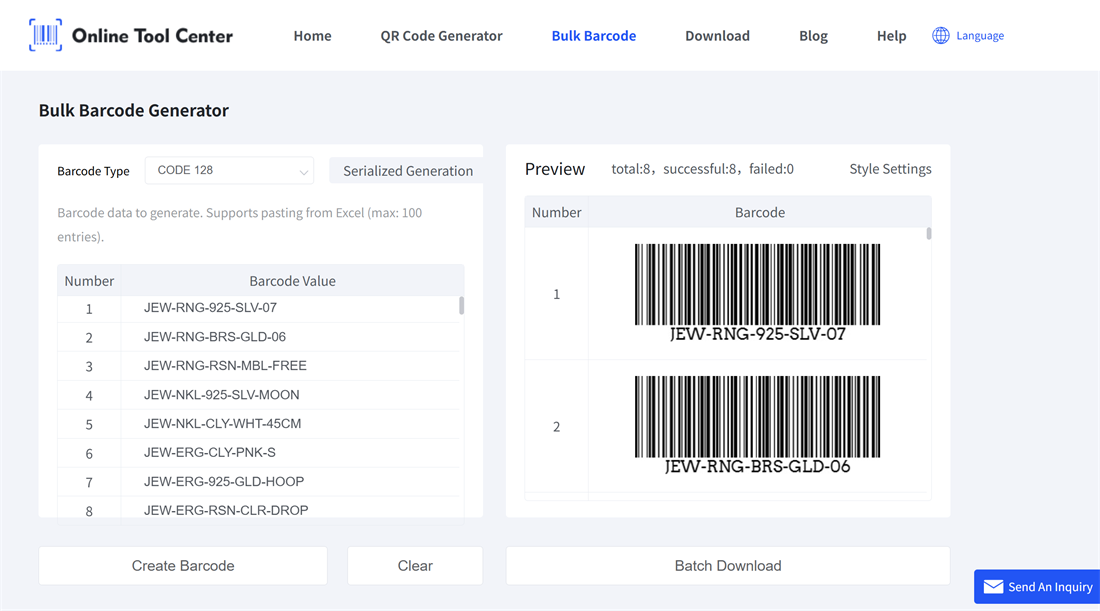 генерацыя штрых-кодаў