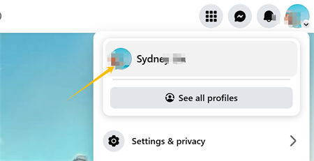 націсніце на карцінку профіля на Facebook