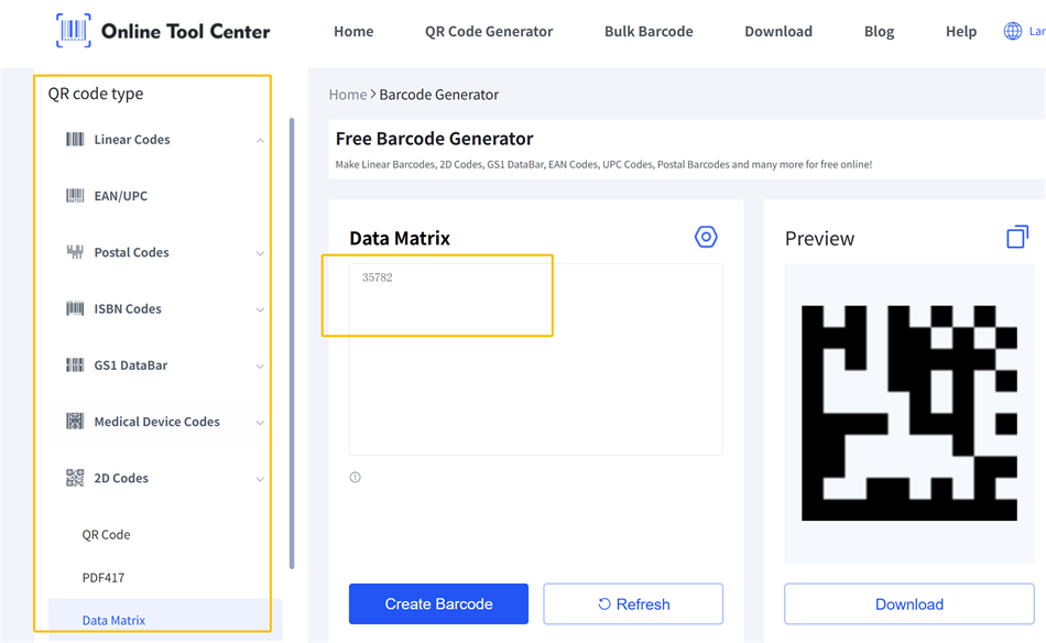Генератар кодаў DataMatrix