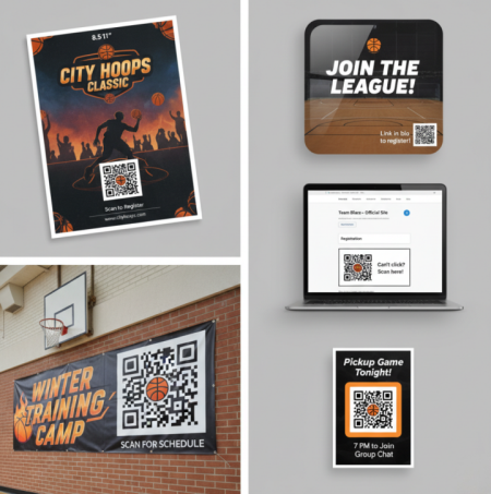 выкарыстанне баскетбольных QR-кодаў