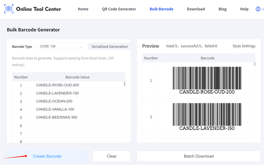 bulk generate soap product barcodes масавае стварэнне штрых-кодаў мыльнага прадукту