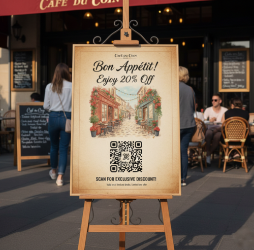 рэстаран прасоўванне QR код