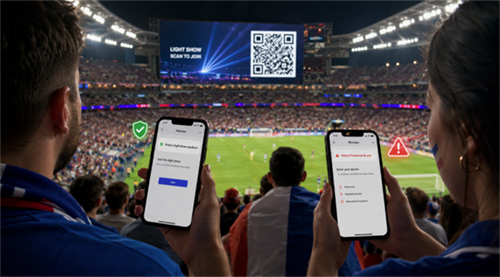 scan qr code at a world cup match сканаваць QR-код на матчы чэмпіянату свету