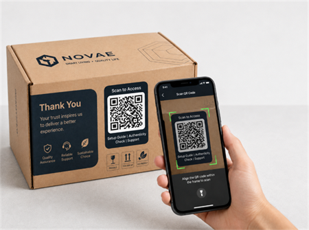 сканаваць QR-код на скрынцы ўпакоўкі